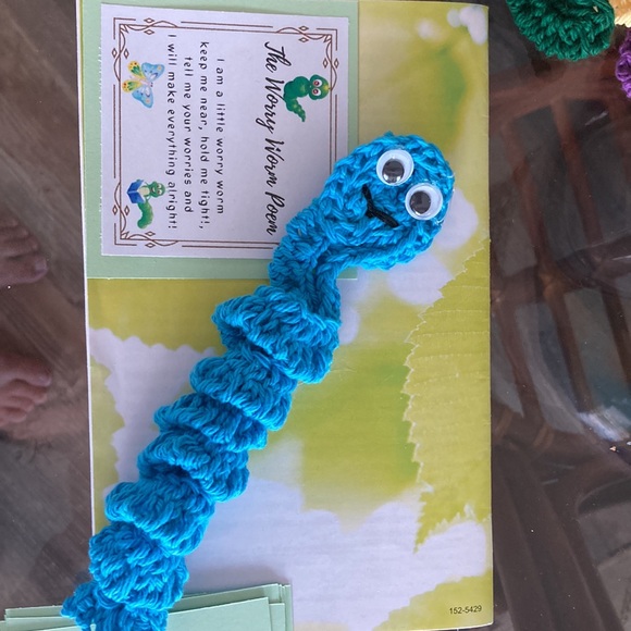 SPECIAL 2 for $25 Handmade 8” wiggly Worry Worm with Poem Amigurumi - Picture 14 of 16